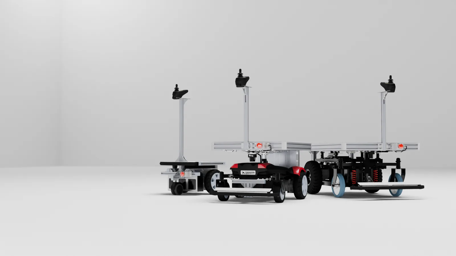 THOUZER robotic carts, side by side